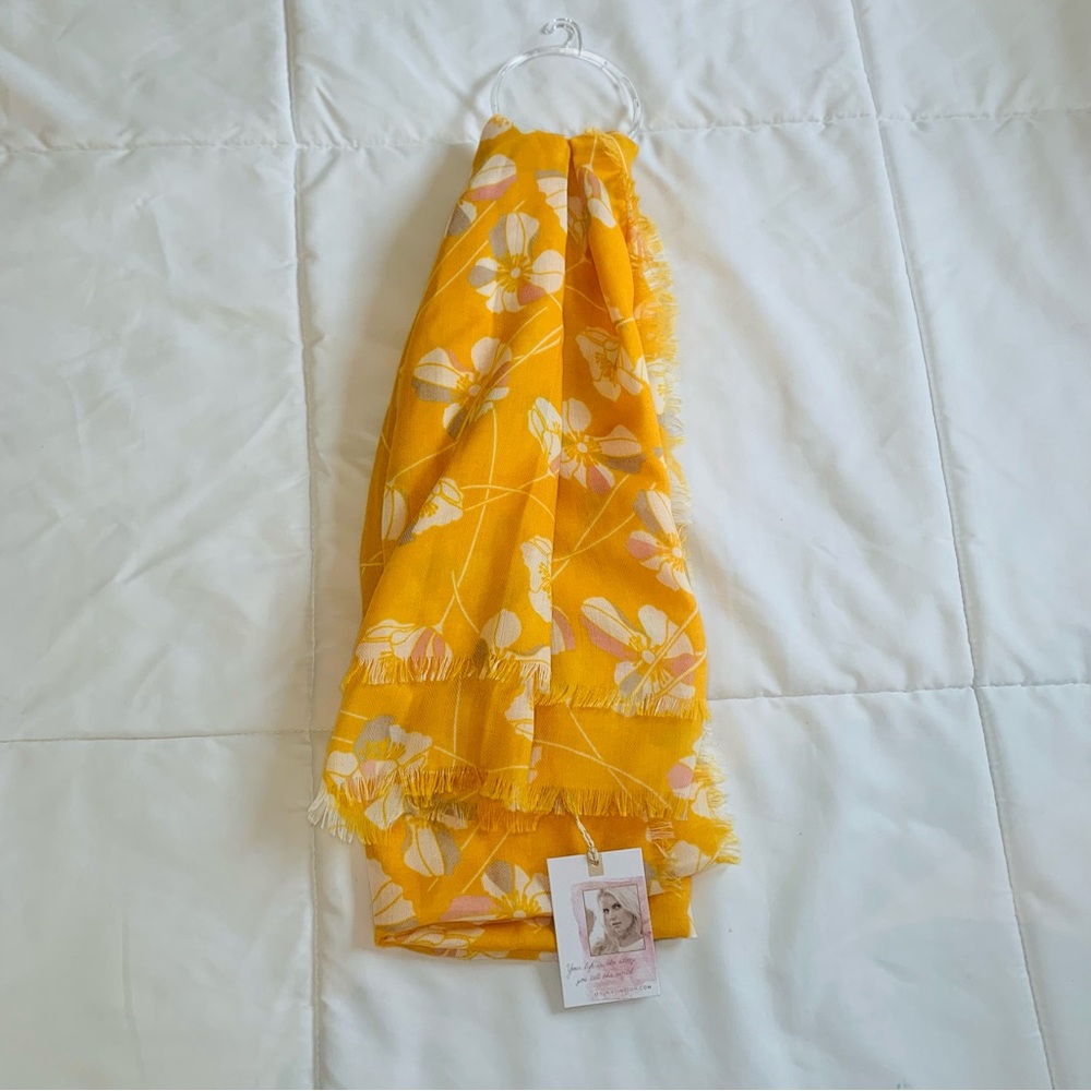 Jessica Simpson Yellow Floral Scarf